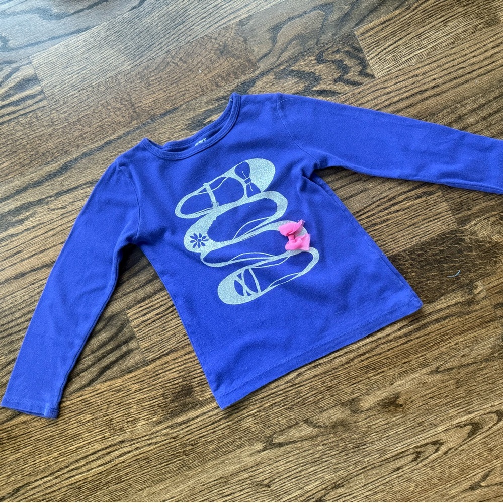 Girls Long Sleeve Shirt with Ballet Design